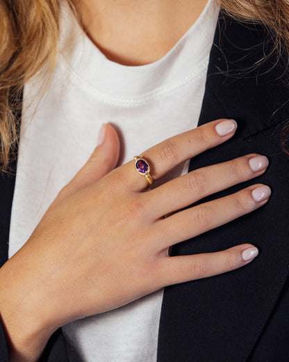 Ellipse Ring Purple Amethyst