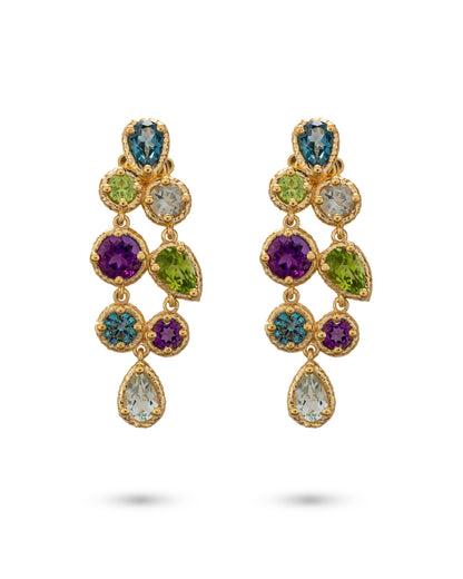 Odyssey Earrings Pair Blue - Green - Purple