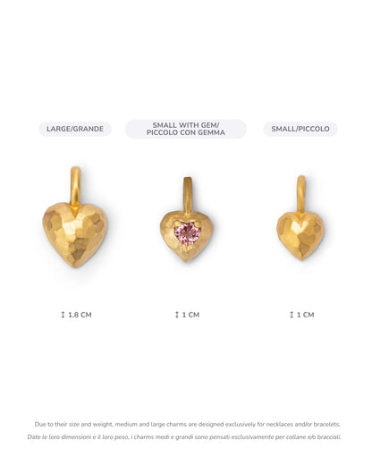 Ciondolo Cuore Milestone Piccolo Tormalina Rosa Oro 18k