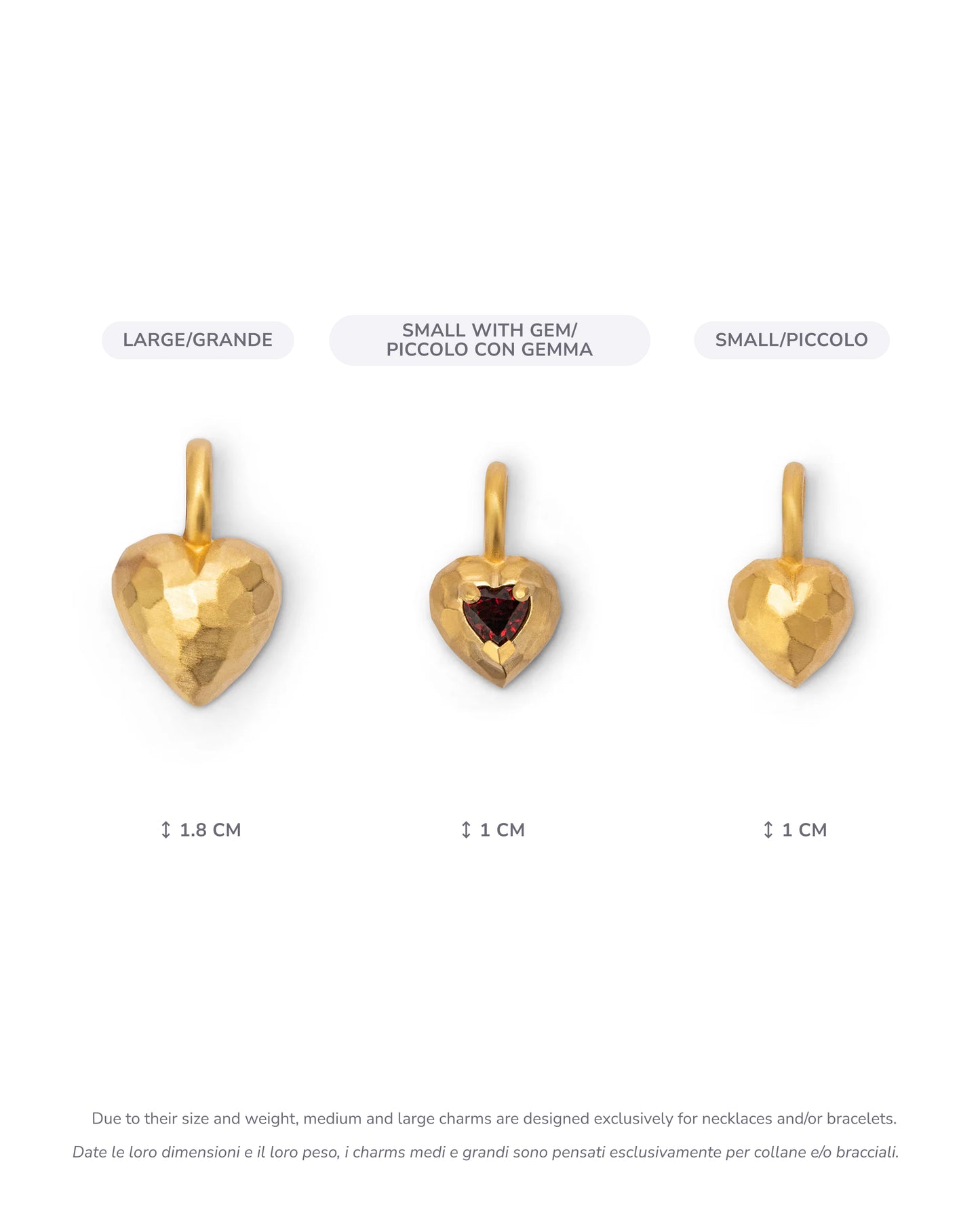 Collana Voyage Catena Leggera con Ciondolo Cuore Granato Rosso Piccolo