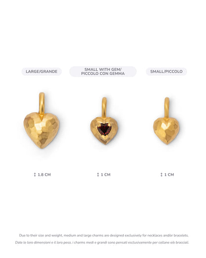 Collana Voyage Catena Leggera con Ciondolo Cuore Granato Rosso Piccolo