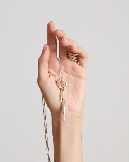 Milestone Spindle Charm Large Natural Silver