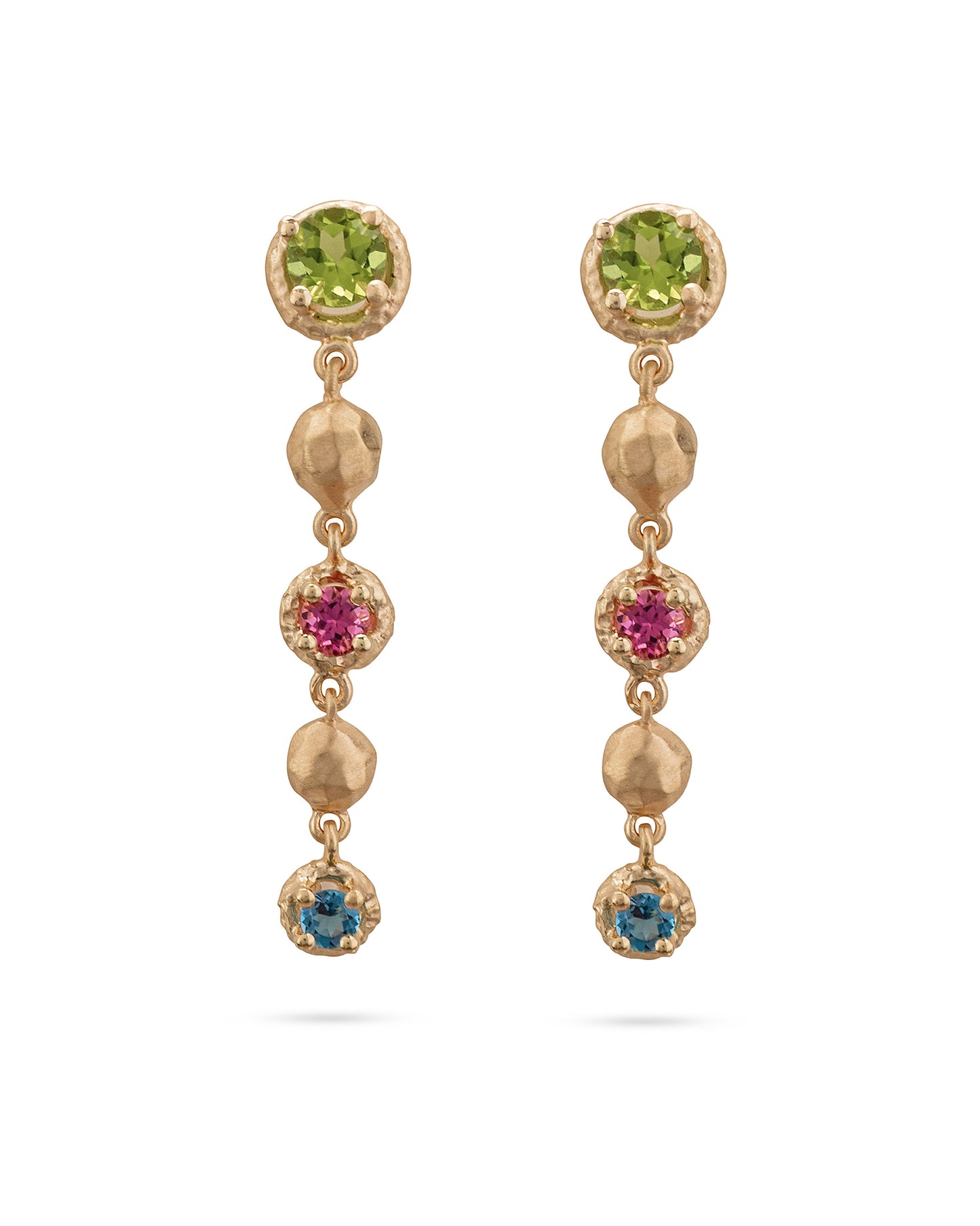 Flore Energy Cascade Earrings Green - Pink - Blue