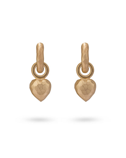 Wander Hoops Small with Heart Charms