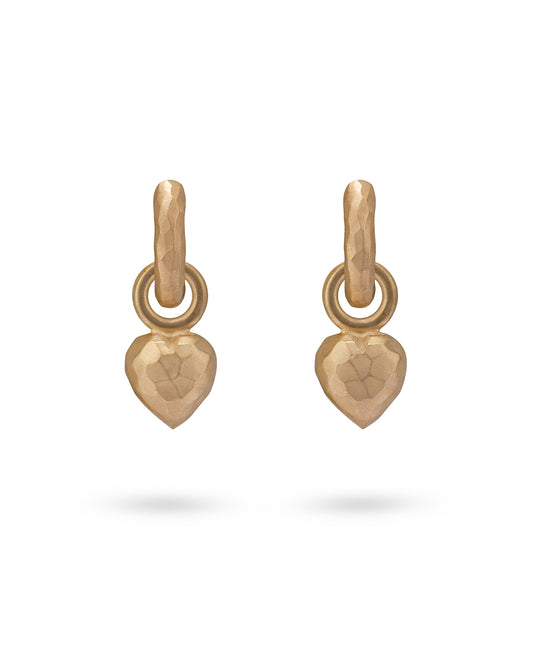 Wander Hoops Small with Heart Charms