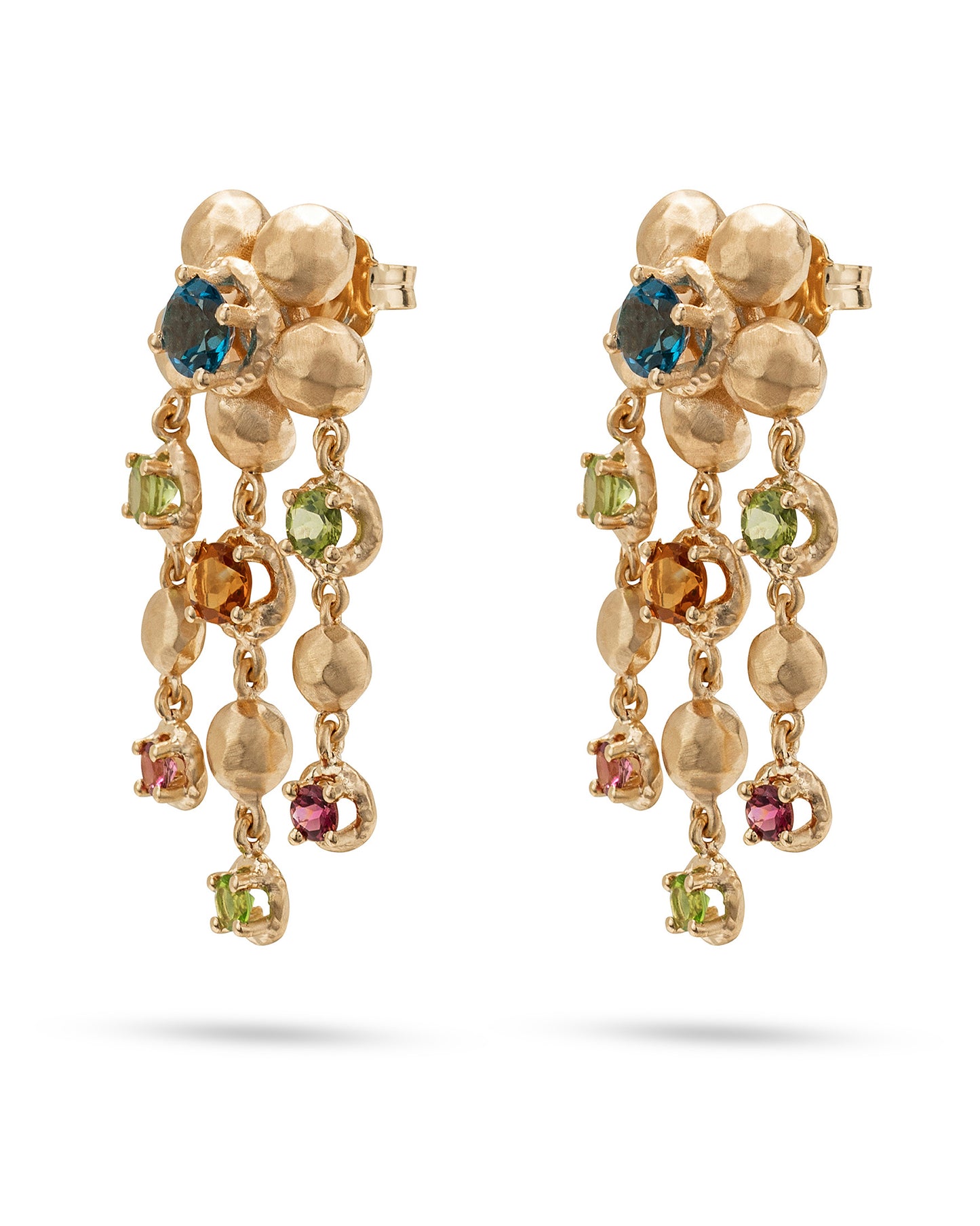 Flore Chandelier Earrings Blue - Green - Orange - Pink