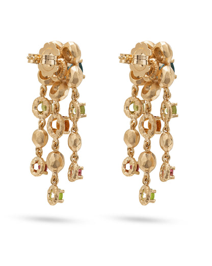 Flore Chandelier Earrings Blue - Green - Orange - Pink