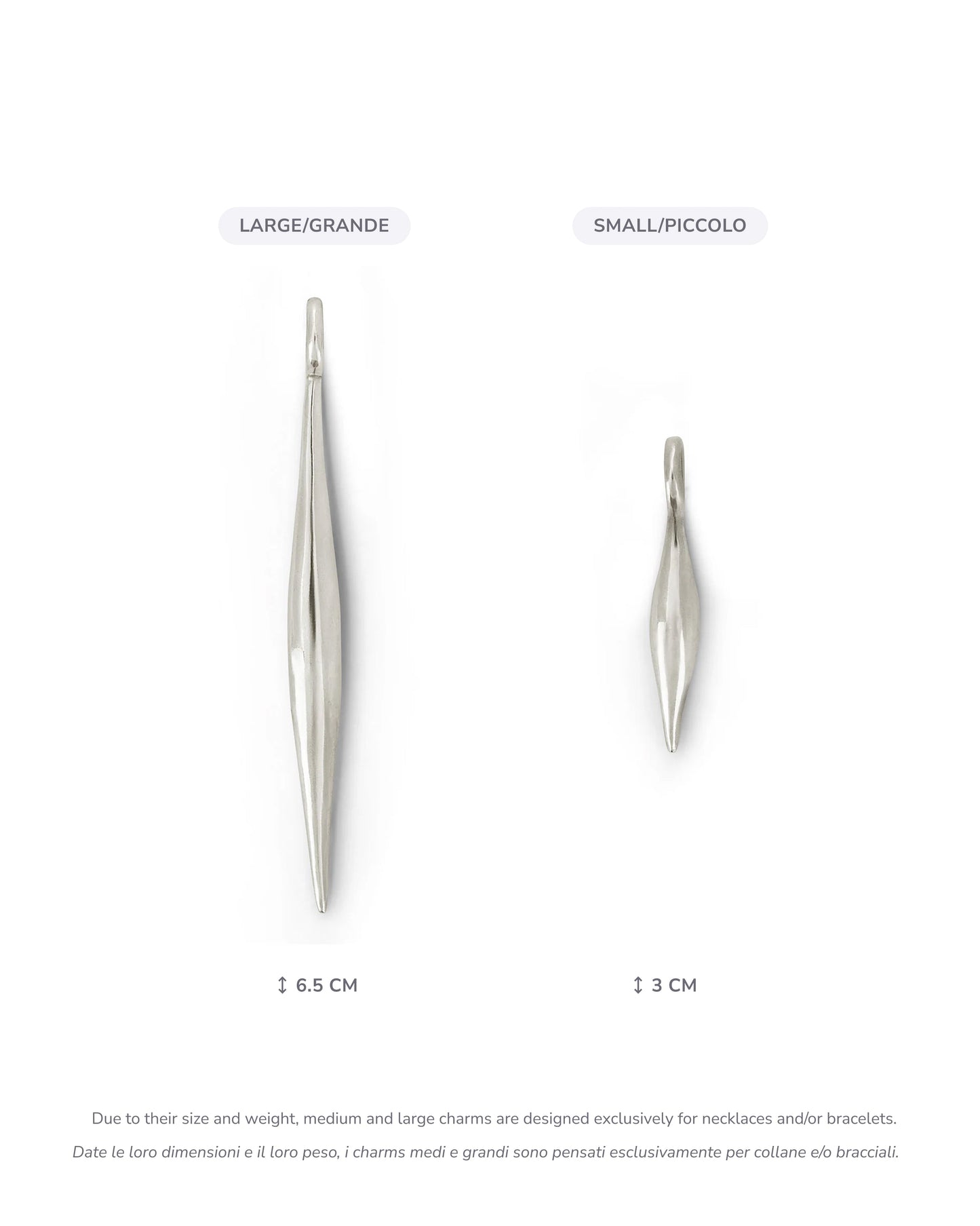 Spindle charm size guide