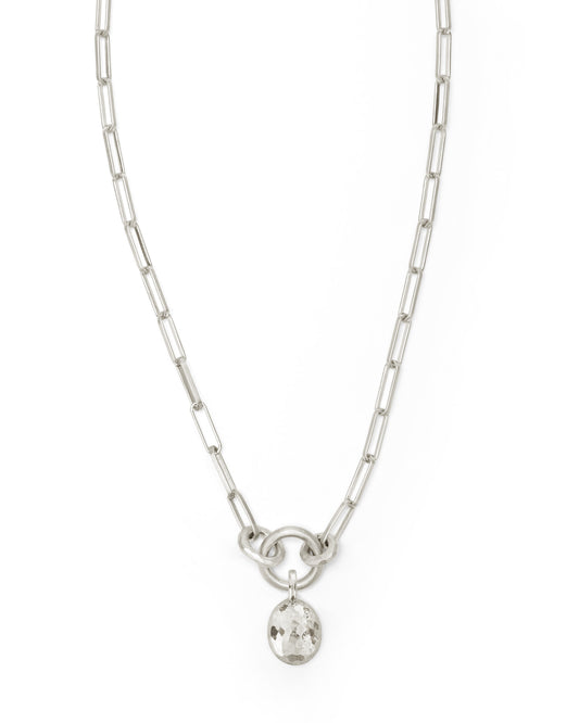 Voyage Necklace Clip Chain with Sasso Charm Large Natural Silver
