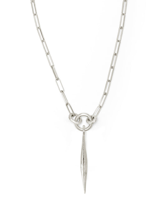 Voyage Necklace Clip Chain with Spindle Charm Large Natural Silver