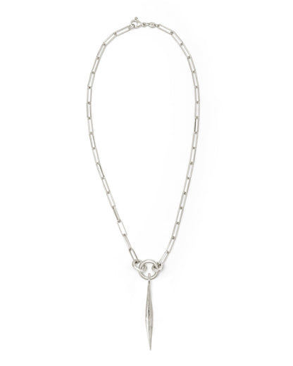 Collana Voyage Catena Clip con Ciondolo Spindle Grande Argento Naturale
