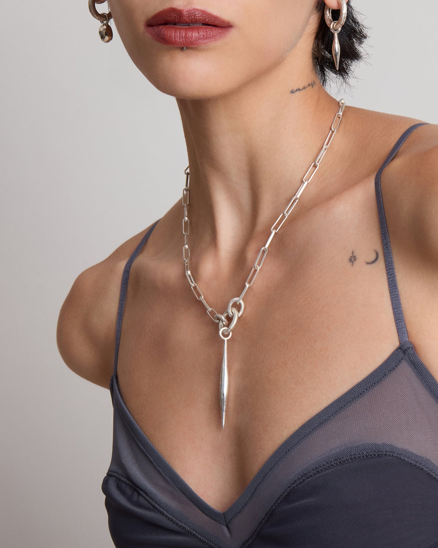 Voyage Necklace Clip Chain Natural Silver