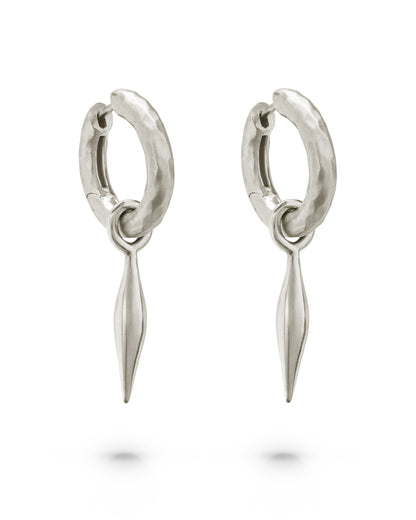 Orecchini Wander Medi con Ciondoli Spindle Piccoli Argento Naturale