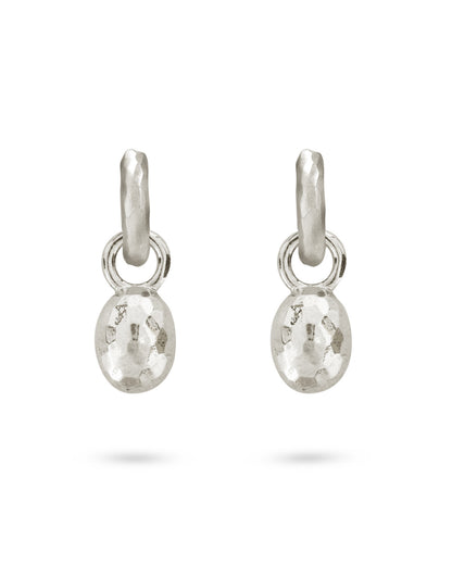 Wander Hoops Small with Sasso Charms Medium Natural Silver