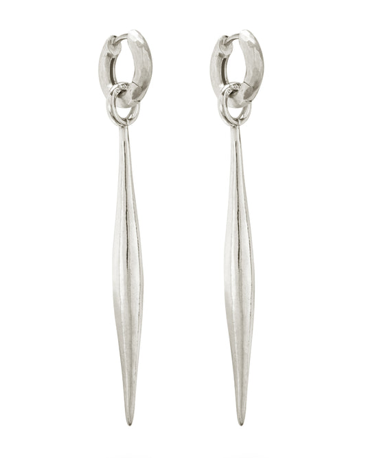 Wander Hoops Small with Spindle Charms Large Natural Silver