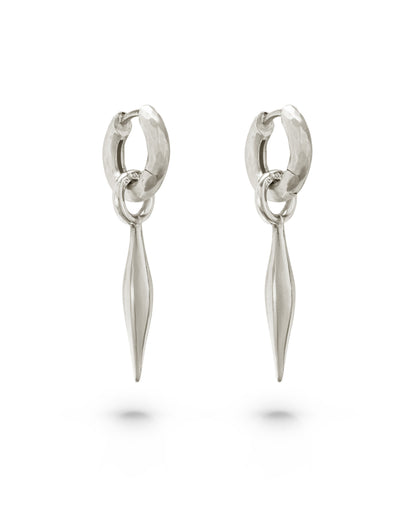 Wander Hoops Small with Spindle Charms Small Natural Silver