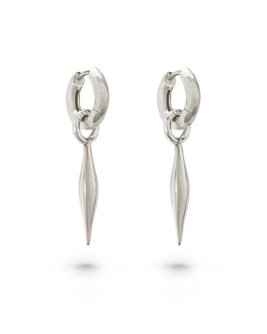 Wander Hoops Small with Spindle Charms Small Natural Silver