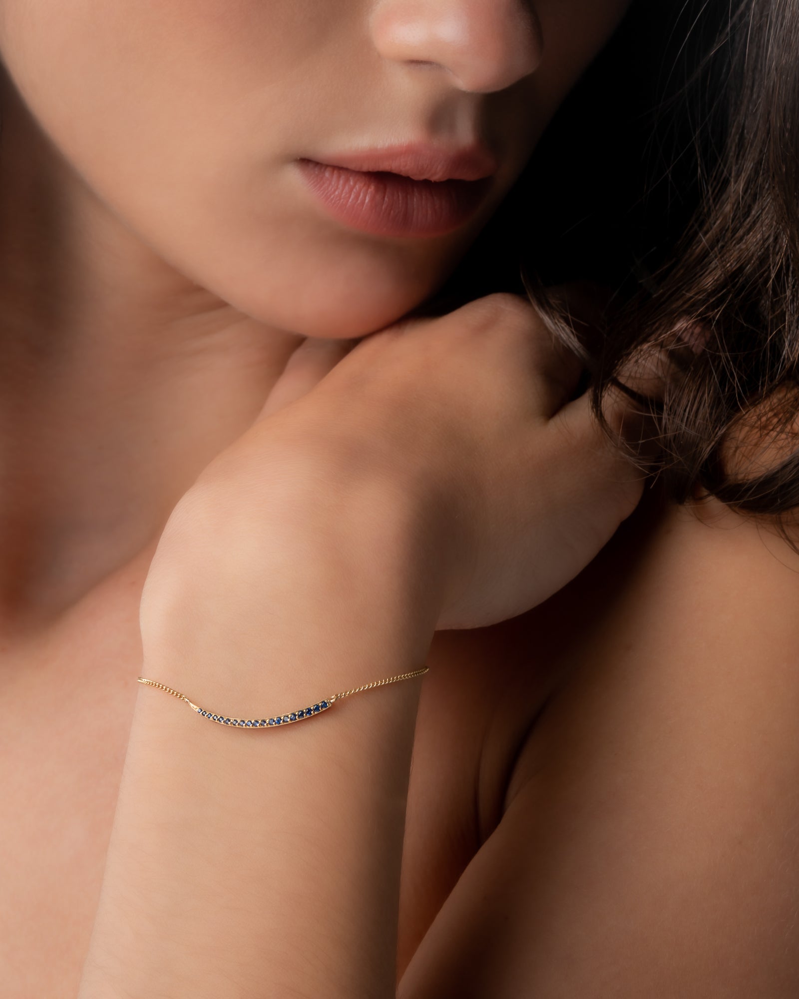 Crescent Moon Bracelet Sapphire