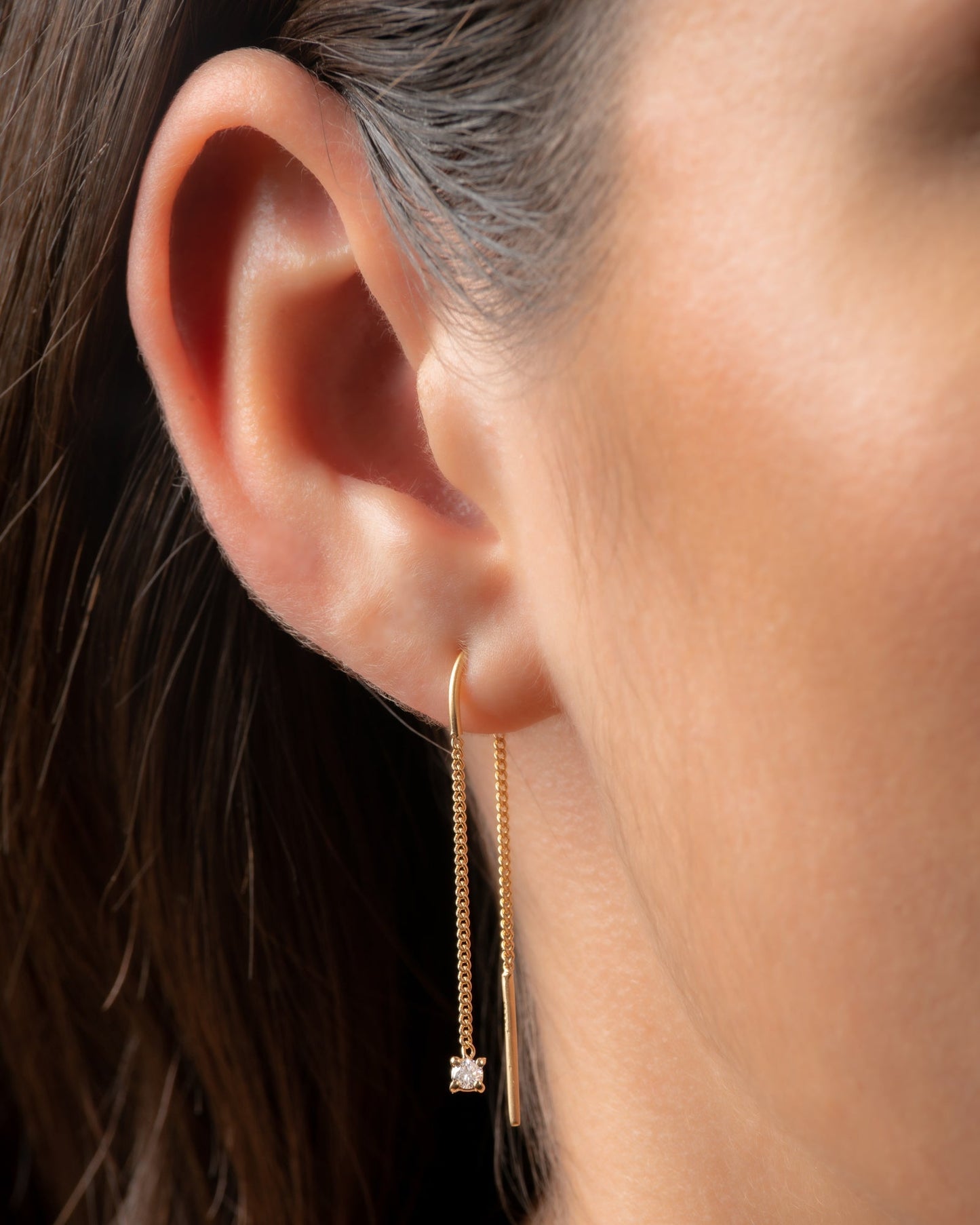 Connection Chain Threader Earrings Diamond