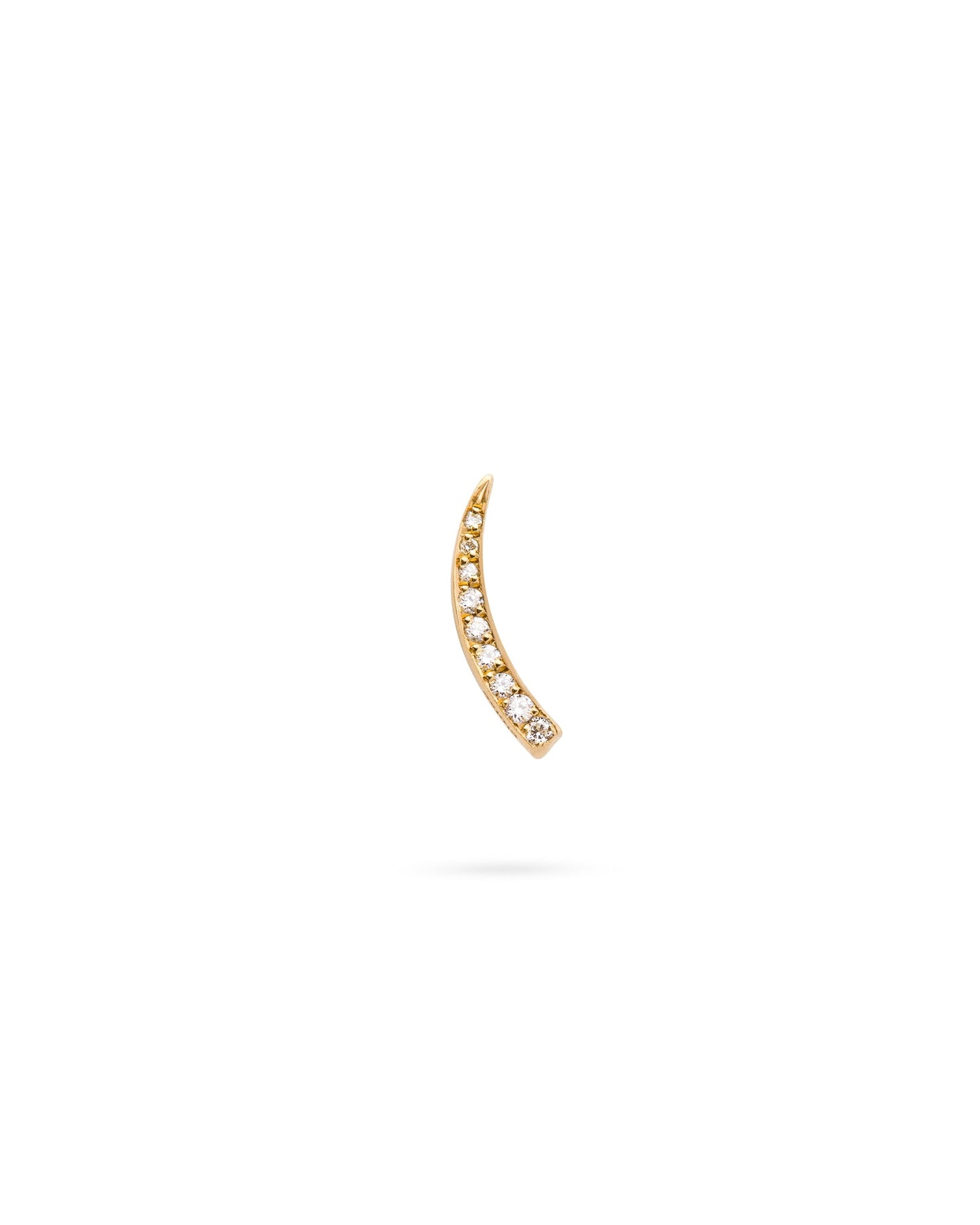 Mini Crescent Moon Single Earring Diamond