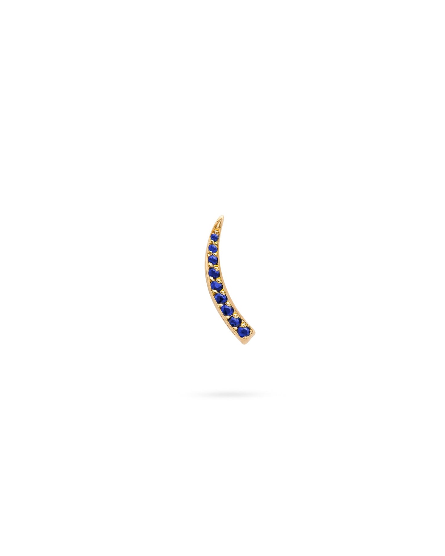 Mini Crescent Moon Single Earring Sapphire