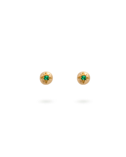 Moon Earrings Emerald