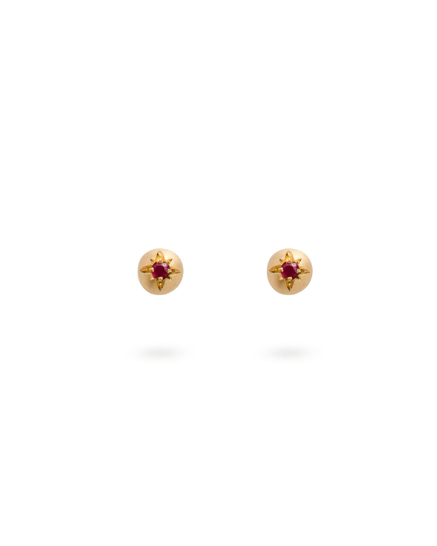 Moon Earrings Ruby