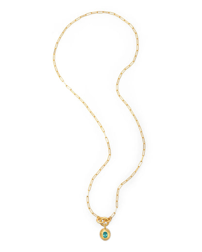 Voyage Necklace Clip Chain Light with Sasso Charm Apatite Small